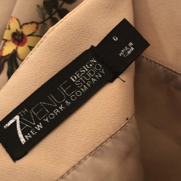 7th Avenue Design Studio New York & C, beige flowery skirt, 6 - Picture 6 of 8